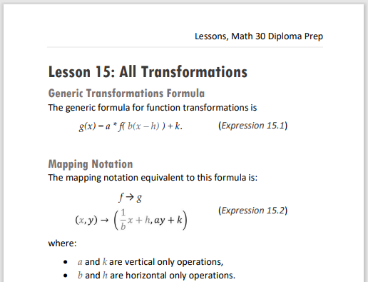 The general formula of transformations