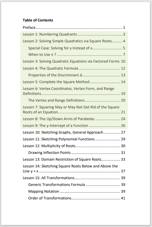 Math 30 Diploma Prep, Pre-Calculus 12, Lessons